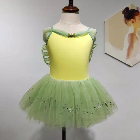 2023 popular top qualidade roupa de dança vestido tutu saia com acessórios asa