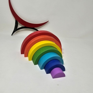 手作りの木製レインボーセット: 子供のおもちゃコレクションへのカラフルで教育的な追加 - Product Image 4
