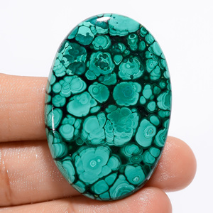 หินอัญมณี Malachite Cabochon ธรรมชาติสีเขียวสำหรับทำเครื่องประดับ - Product Image 1