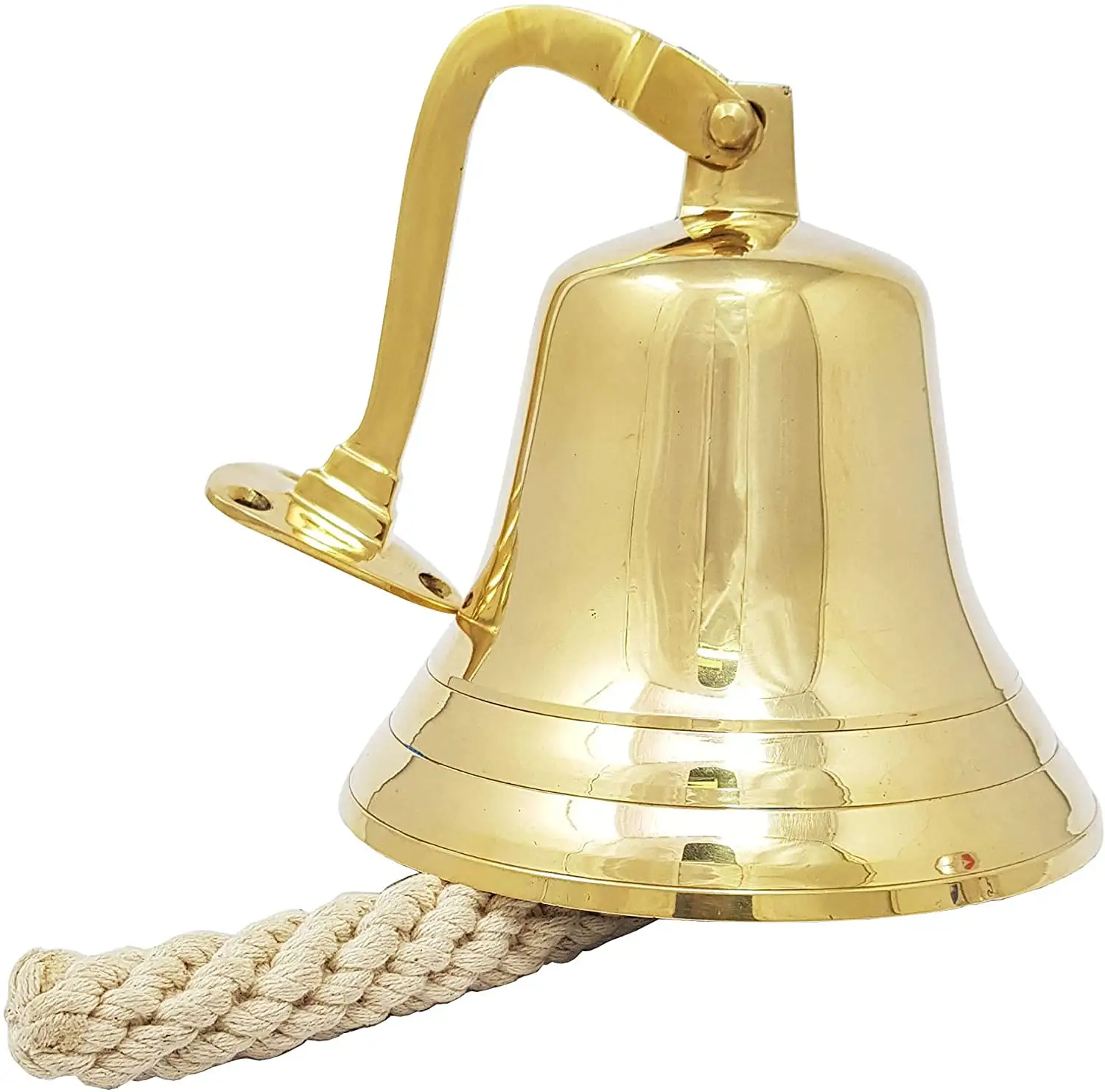 Handcrafted Brass Ship Bell Polished Nautical Heavy Duty Polished Brass Bell Nautical Hand Hanging