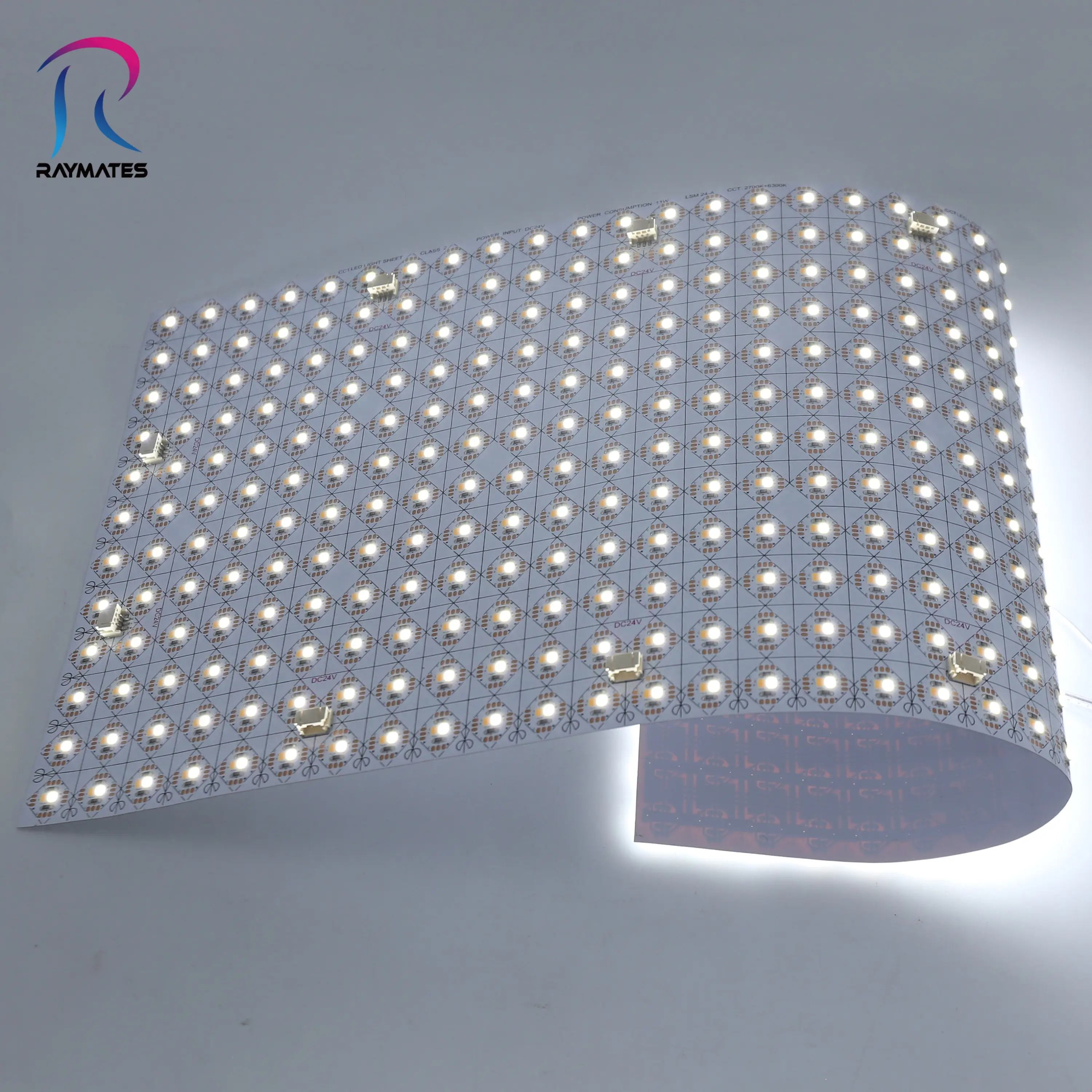 Raymates Flex CCT Tunable Modular LED Sheet DC 24V LED Lighting for Marble Bar Counter for Warehouse Use with IP20 Rating