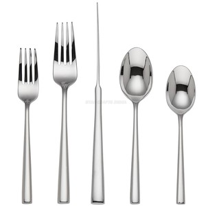 5-Piece <strong>Flatware</strong> Set with <strong>Square</strong> <strong>Handle</strong> Design Silver Stainless Steel Luxury Cutlery Set in <strong>Flatware</strong> by Art Assembly - Product Image 3