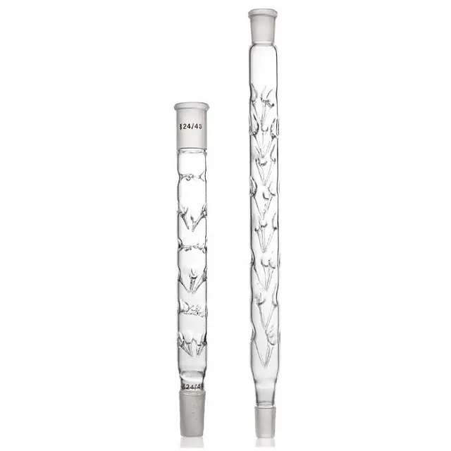 Columna de destilación de vidrio transparente de borosilicato, Vigreux, para uso Experimental, gran oferta