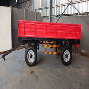 强大的双轴液压自卸拖车，带电机单元，新用于建筑全地形车运输农场拖车 - Product Image 1