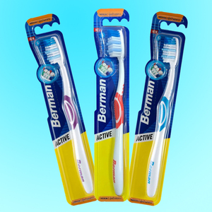 Berman Active Medium Pack 1 Electric Toothbrush Bamboo PP Handle Round Pattern for Adult Home Use Toothbrush Whitening Feature - Product Image 4