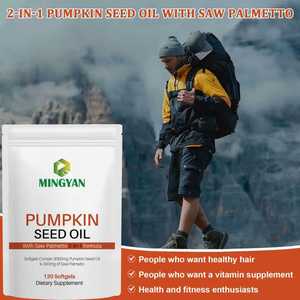 Pompoenzaadolie 3000Mg Met Zaagpalmetto Softgels-2-In-1 Formule Voor Haargroei, Gezondheidsondersteuning Voor Hart En Hersenen - Product Image 4