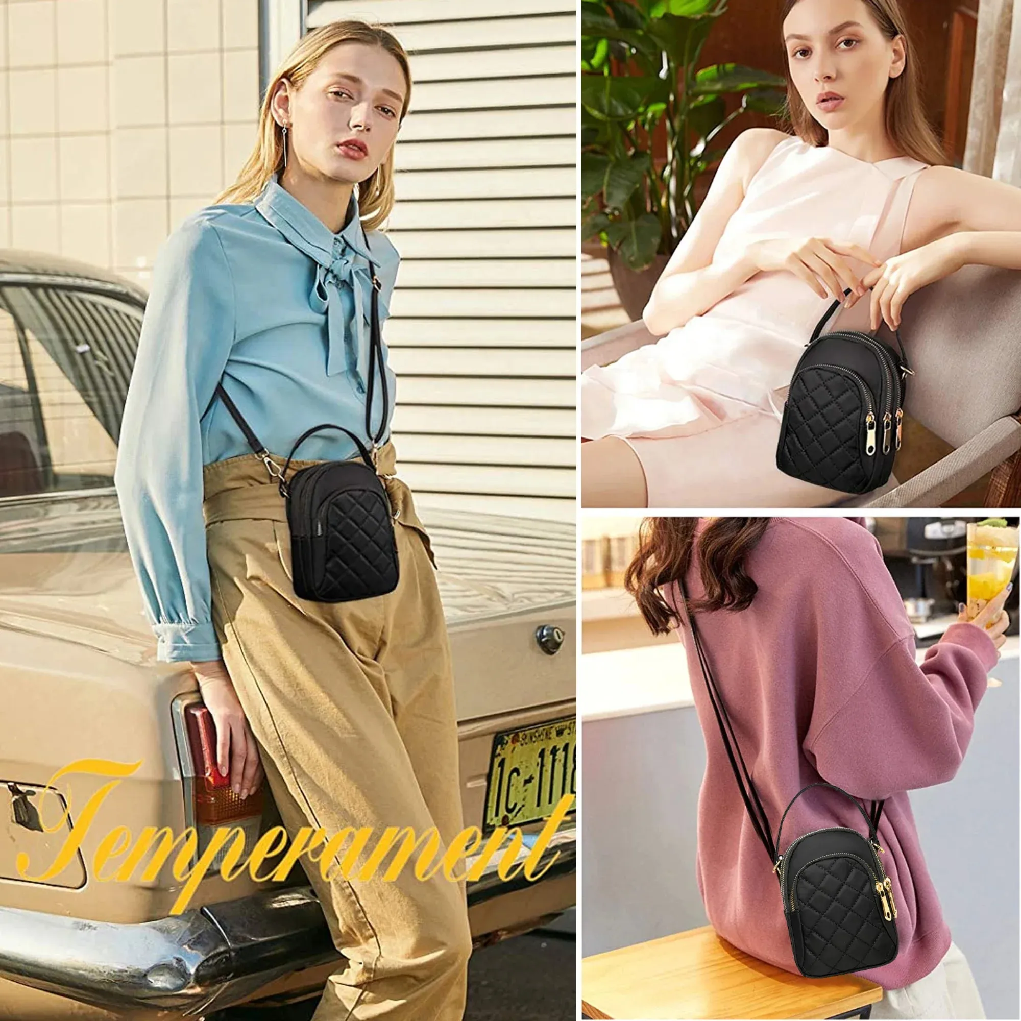 Thuận tiện bán buôn của phụ nữ Nylon ví điện thoại di động túi với vai Crossbody lưu trữ cầm tay cho điện thoại thông minh