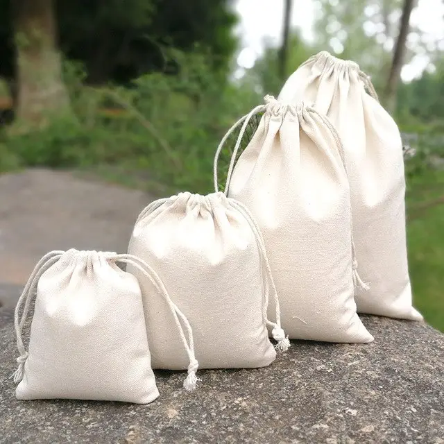 Commercio all'ingrosso riutilizzabile Logo personalizzato naturale cotone organico lino sacchetto di pane con coulisse