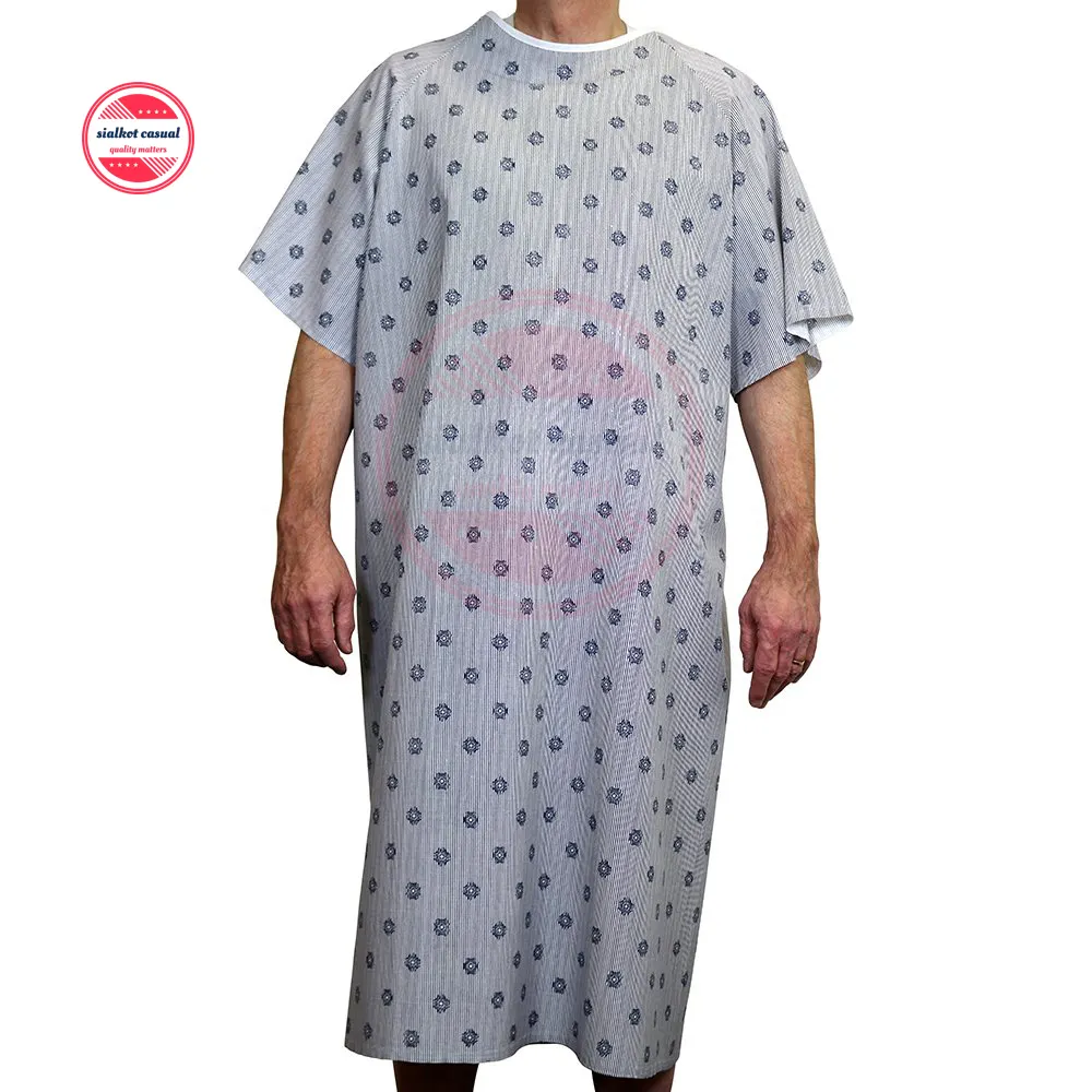 Vestido com estampa de paciente para hospital, vestido de alta qualidade para hospital, doente solto, com estampa de gola redonda, vestido unissex