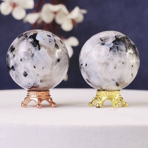 Polished <strong>White</strong> Rainbow Moonstone Sphere Blue Fire Crystal Ball Spiritual Quartz Gemstone for <strong>Jade</strong> Reiki Healing Meditation - Product Image 4