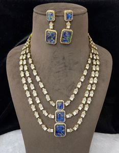 Kadın gümüş Polki AD CZ Set Ethnic etnik stil düğün nişan boncuk moda zincirler numarası şekil/desen - Product Image 1