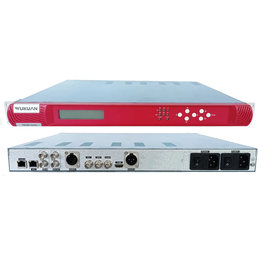Professional Broadcast 1 channel IP ASI HD SD SDI MPEG4 Video Decoder H264 H265 MPEG2