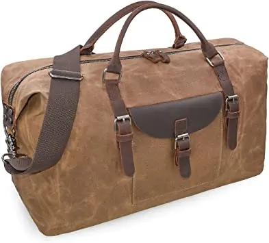 सरल minimalist और स्टाइलिश कैनवास बैग यात्रा बैग बड़े अंतरिक्ष क्षमता जेब और ज़िप बंद के साथ यात्रा के लिए इस्तेमाल किया