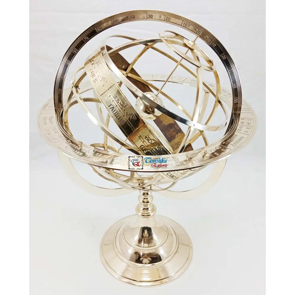 Pirinç Vintage göksel Armillary küre Showpiece Armillary küre masa üst pirinç göksel küre denizcilik masaüstü dekor hediye