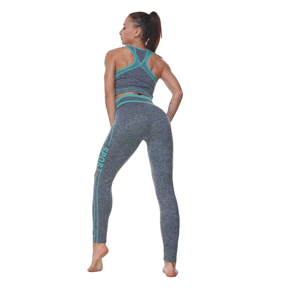 Conjunto de Yoga para mujer Traje de entrenamiento de gimnasio Sujetador deportivo Leggings Pantalones Fitness Mujer Conjunto de ropa de Yoga personalizada para mujer