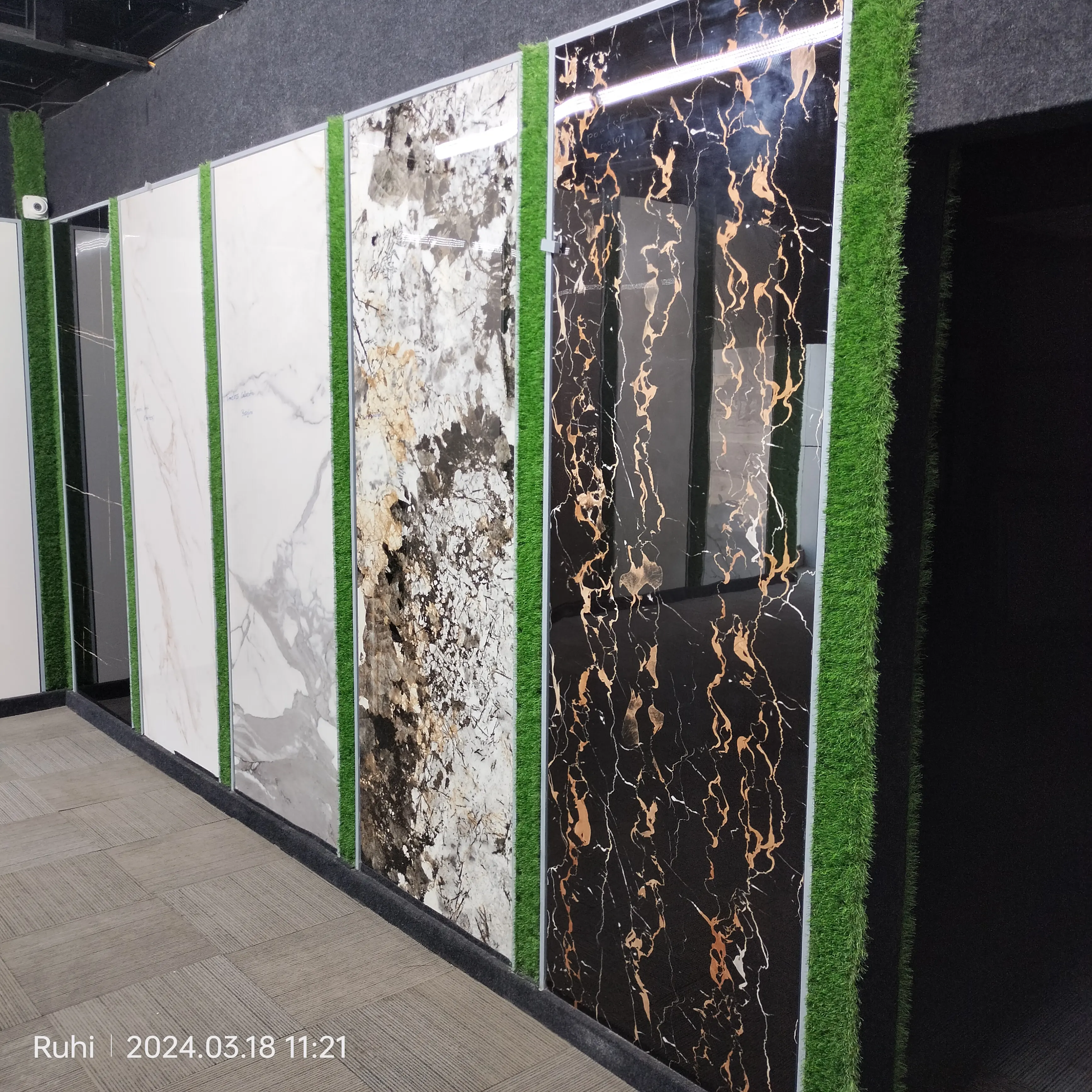 800 x 2400 mm Format große Größe Platte Porzellanfliese beliebtes Design Marmor-Aussehen gesinterte Steinplatten hochglanz für Wand-Bodenbelag