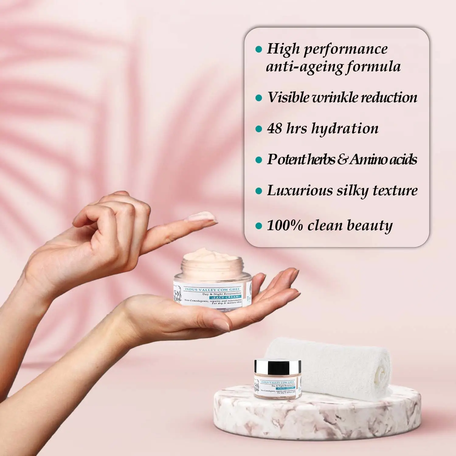 Kırmızı sandal ağacı Vetiver yağı ashashandha Nagkesar ile organik yüz kremi cildin eski katmanlarını soyarak Radiance artırır