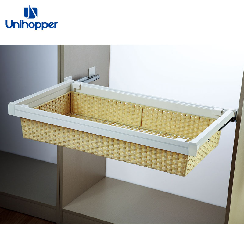 Panier de rangement en rotin PVC-Blanc