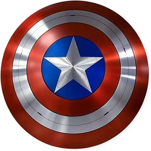 Capitán América escudo Metal rojo azul y blanco escudo 22 pulgadas película Prop Marvel Cosplay capitán redondo América Avenger Shield