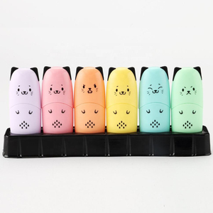Mini marcador fluorescente, juego fluorescente multicolor, patrón de expresión compacto, resaltador de papelería escolar para oficina - Product Image 5