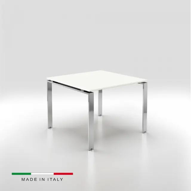 Table de réunion en verre de haute qualité, pieds chromés, Design italien, mobilier de bureau Extra transparent