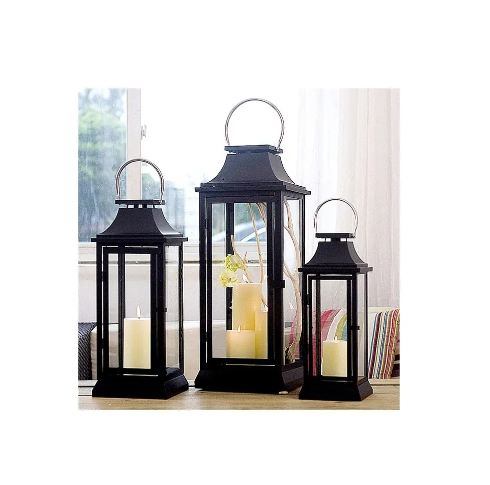 Usine directe Offre Spéciale fer verre bougie lanterne exportateur en gros personnalisé nouveau Design métal bougie lanterne fabricant