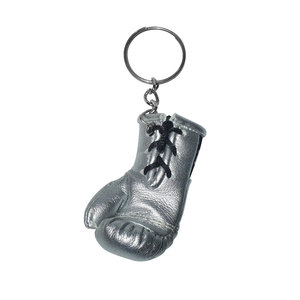 Personalizado Mini PU Leather Boxing Luvas Keyring com PVC Aço Inoxidável Prata Cor Keyring Melhor Presente para Boxer