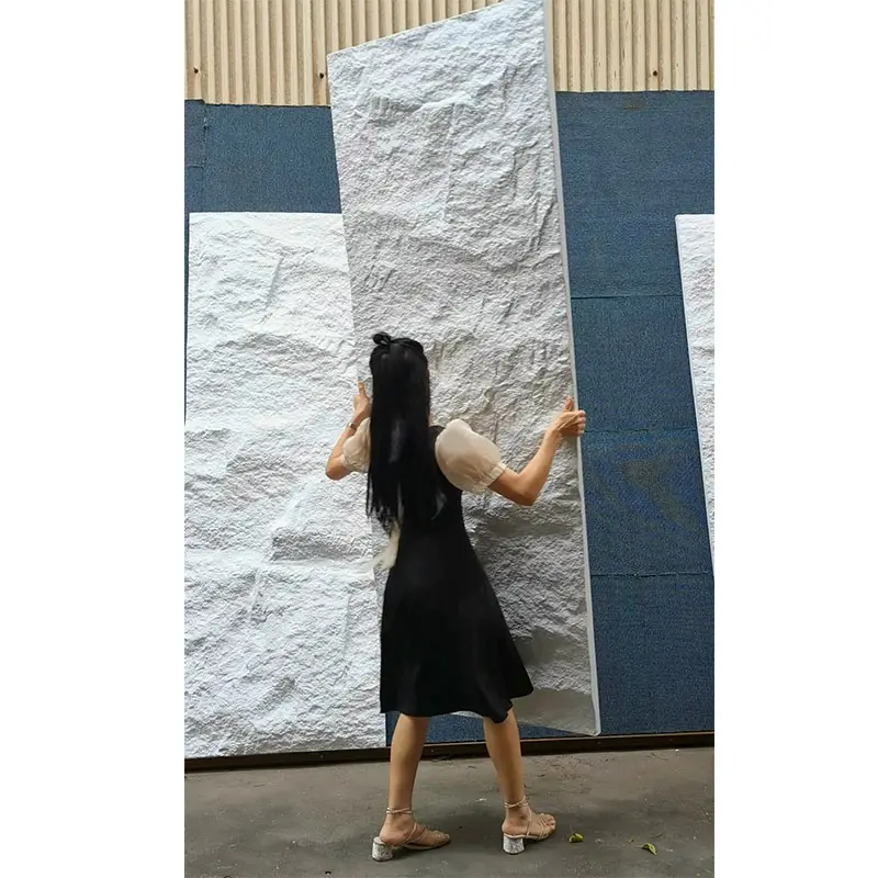 Prezzo di fabbrica pannelli in pietra pu leggera pannello esterno in pietra poliuretanica 2900 grande lastra PU fungo pietra