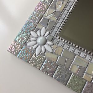 马赛克镜子-装饰墙镜，银色和白色马赛克镜子，矩形镜JASMIN (仅订购) - Product Image 2