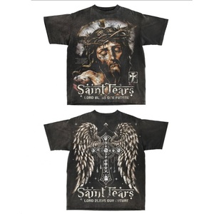Unisex rahat moda T Shirt OEM hizmeti için toptan özel Logo baskılı asit yıkanmış T Shirt - Product Image 1