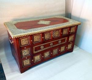 El yapımı oyma pirinç ahşap gövde organizatör ev dekorasyon için yüksek kalite Vintage stil depolama gövde kutusu klasik tasarım - Product Image 1