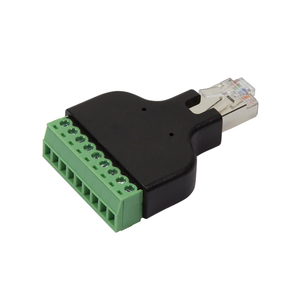 Red RJ45 Ethernet 8P8C macho a AV Adaptador de terminal de tornillo de 8 pines Convertidor Bloque Enchufe Red Ethernet Breakout Board - Product Image 4