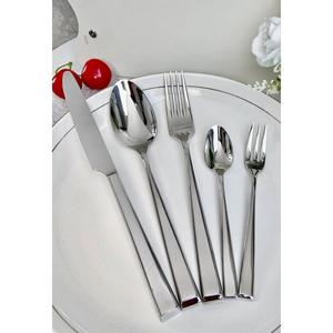 精致风格素色银器套装高品质不锈钢独特餐具套装最简单设计口音餐具5件套 - Product Image 6