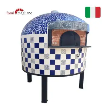 Horno de hornear italiano Napoli profesional de alta calidad 4 Pizza Wood y Gas Forni Magliano con cubierta de cerámica