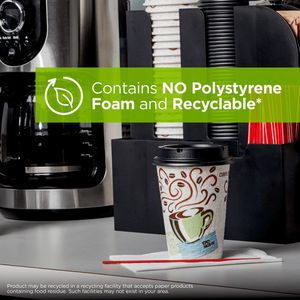 Dixie Disposable Paper Hot <strong>Cups</strong>, 5338DX, 8 Fl. Oz., Coffee <strong>Dreams</strong> Design, 500 Count - Product Image 2