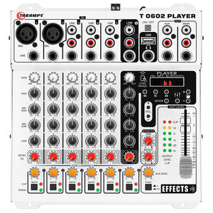 Taramps Audio Mixer T0602 Player 6 canales de entrada 2 salidas Control remoto USB FM MP3 DJ Mixer Bluetooth Ecualizador Efecto Echo FX - Product Image 1