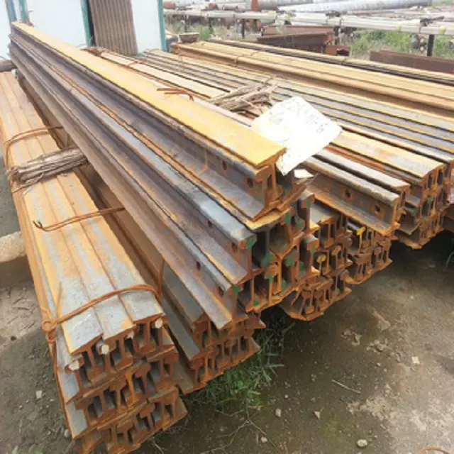 Railing Prices Rails Track 55Q Q235 R50 65 Light Heavy Rails Train Hot Rolling Used Guard Railroad Guia de Aço Tubular Trilho