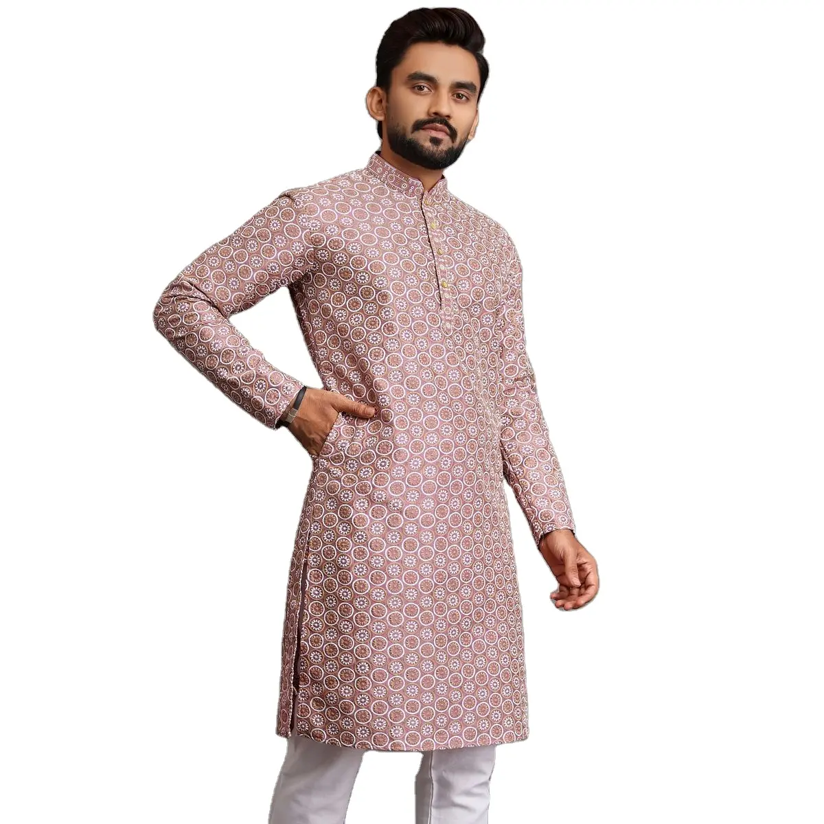 Vestido indiano Sherwani/Kurta Sherwani/desenhos cinza Dhoti Kurta para homens