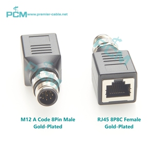 M12 A-Code 8 Pin maschio A RJ45 presa adattatore rotante per automazione industriale Ethernet DeviceNet macchina fotografica - Product Image 2