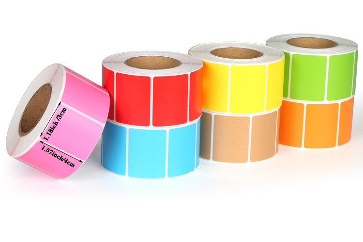 rouge/bleu/jaune - 4 cm * 3 cm (1,57 * 1,18 pouce) - 800 pièces/rouleau (10 rouleaux)