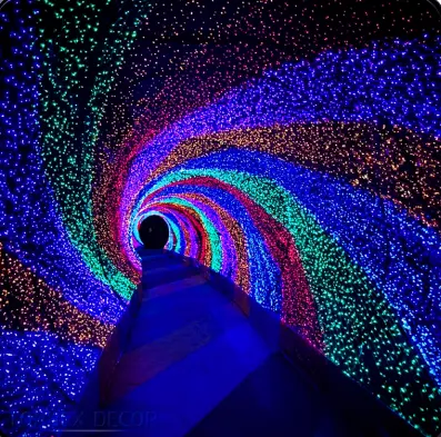 カスタマイズ3Dメタルフレームストリート新しいデザインタイムトンネルLEDライトモチーフアーチ装飾クリスマス屋外ライトショー