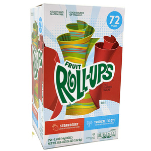 Bulk Pack 0.5 oz Strawberry Sensation Fruit Roll-Ups Chewing Gum Type Fruity Flavored <strong>Snacks</strong> 10 Ct - Product Image 1