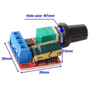 ミニ5A PWMスピードコントローラモジュール90W最大DCモータースピードスイッチLEDディマー3V-35V IC発売中 - Product Image 1
