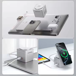 Estación de carga para computadora portátil 5 en 1 Tecnología GaN Tipo C Salidas Cargador inalámbrico magnético de 65W con adaptador de CA para múltiples dispositivos - Product Image 4