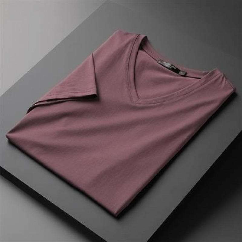 Purple V-neck short sleeves