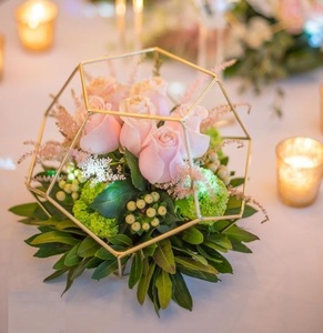 Modern Minimalist Metal Wedding <strong>Centerpiece</strong> with Geometric Patterns for Contemporary and Stylish Event Table Decor - Product Image 3
