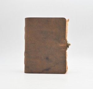Diario de cuero genuino Cuaderno Diario Cuero marrón Bloqueo lateral Diario de cuero Cuaderno Diario Bound Notepade Diario - Product Image 1