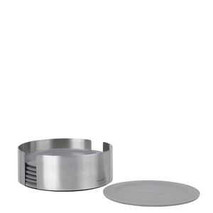 聚氨酯皮革杯垫饮料杯垫，带支架耐用餐桌保护器，家庭和办公室防滑杯垫套装
