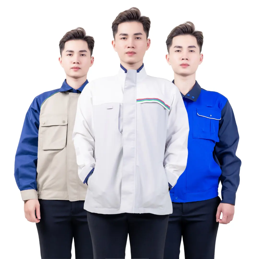 Sıcak satış özel tasarım nefes iş giysisi ceket erkekler inşaat giysileri tulum mühendislik üniforma tam iş tulumu