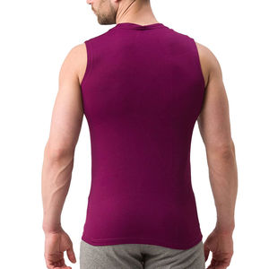 Top Quality Tank Top Homens O Pescoço Cor Sólida Mens Musculação Tank Top Tecido Respirável Workout <span class=keywords><strong>Plain</strong></span> Gym Fitness Vest Stringer